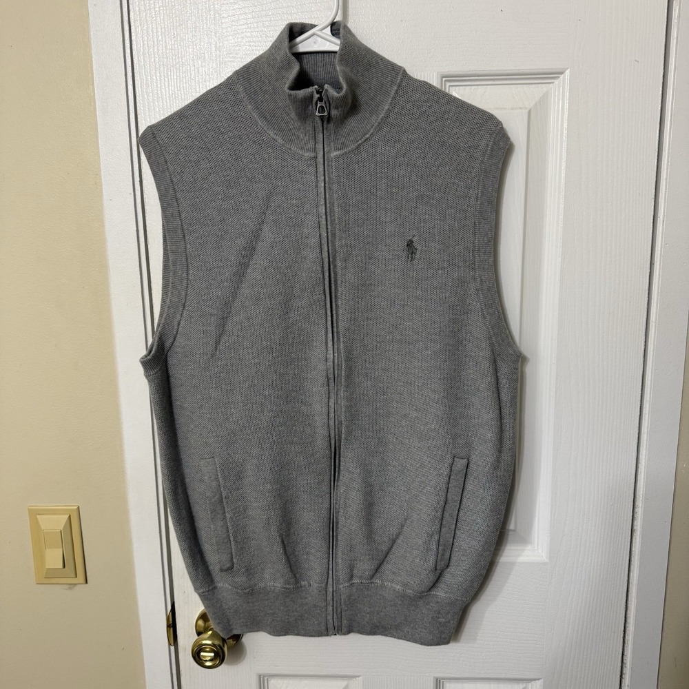 Polo Ralph Lauren Textured Knit Pima Cotton Sleeveless Vest Large Casual Style